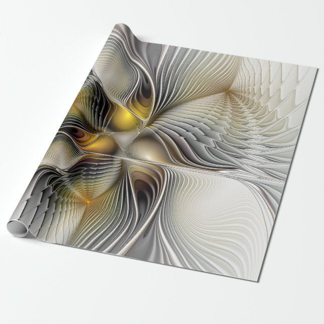 Optical Illusion Abstract 3D Fractal With Depth Wrapping Paper (Unrolled)