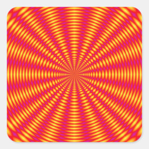 Optical illusion abstract design. square sticker