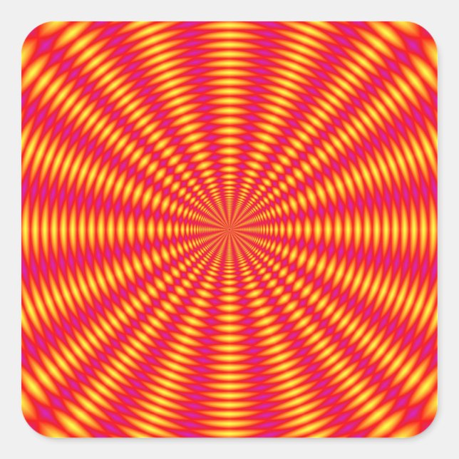 Optical illusion abstract design. square sticker (Front)