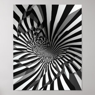 Optical Illusion Abstract Wall Art with Geometric