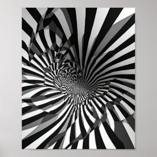 Optical Illusion Abstract Wall Art with Geometric 