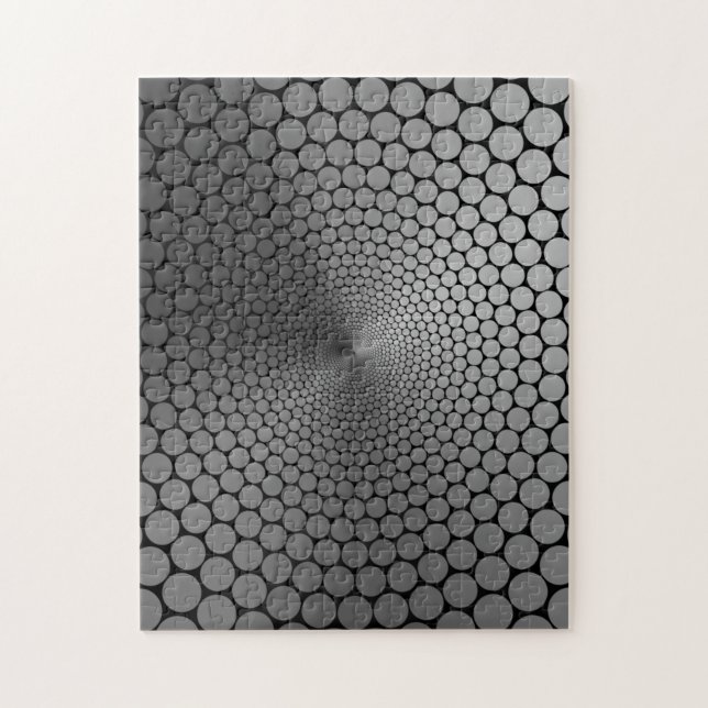 Optical Illusion Angle Gradient Slate/Black NOIR Jigsaw Puzzle (Vertical)