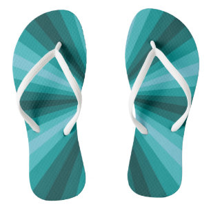 Optical Illusion Aqua Flip Flops