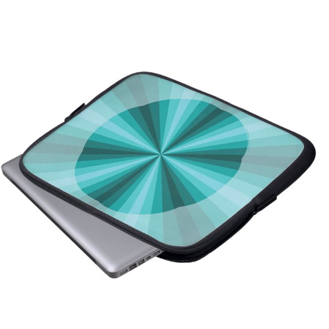 Optical Illusion Aqua Laptop Case (Front Bottom)