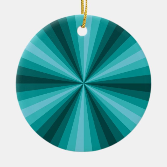 Optical Illusion Aqua Ornament (Front)