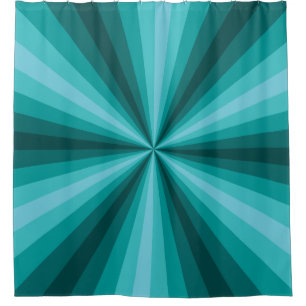 Optical Illusion Aqua Shower Curtain