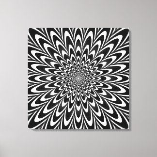 Optical illusion black and white canvas print