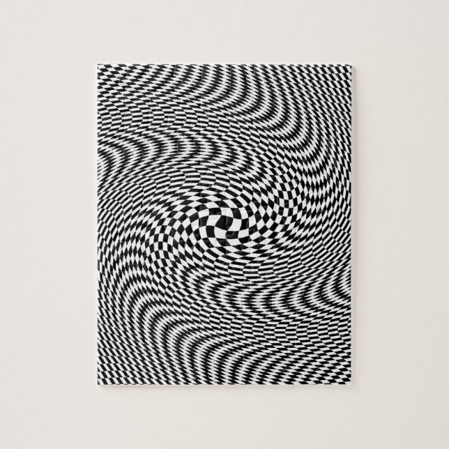 Optical Illusion Black and White Jigsaw Puzzle (Vertical)