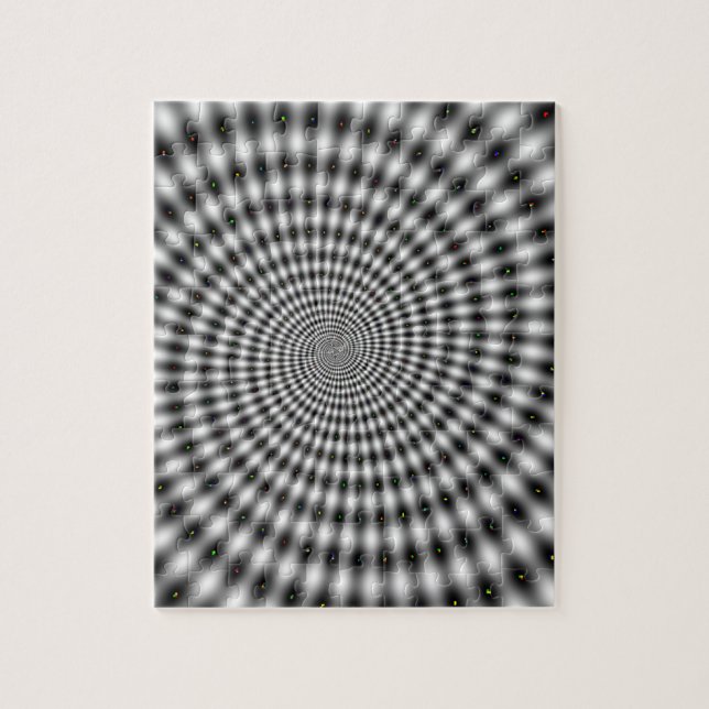 Optical Illusion Black and White Swirl Jigsaw Puzzle (Vertical)