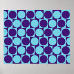 Optical Illusion Cafe Wall Effect Circles Blue Poster<br><div class="desc">Optical Illusion Cafe Wall Effect Circles Blue</div>