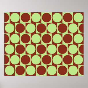 Optical Illusion Cafe Wall Effect Circles Deep Red Poster