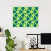 Optical Illusion Cafe Wall Effect Circles Green Poster (Home Office)