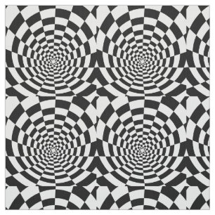 Optical Illusion chequered spatial pattern Fabric