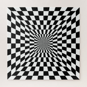 optical illusion chessboard tunnel jigsaw puzzle