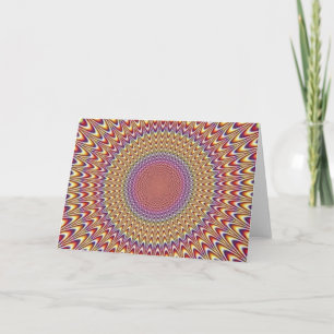 Optical Illusion Circle Hypnotic Rainbow Colourful Card