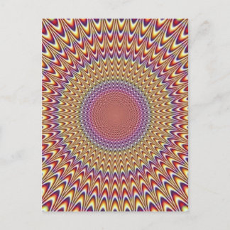 Optical Illusion Circle Hypnotic Rainbow Colourful Postcard