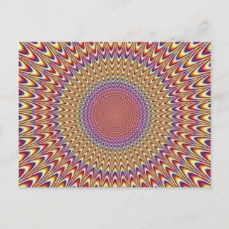 Optical Illusion Circle Hypnotic Rainbow Colourful Postcard