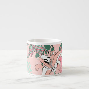 Optical Illusion Circles: Monochrome Seamless Patt Espresso Cup