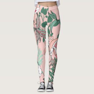 Optical Illusion Circles: Monochrome Seamless Patt Leggings