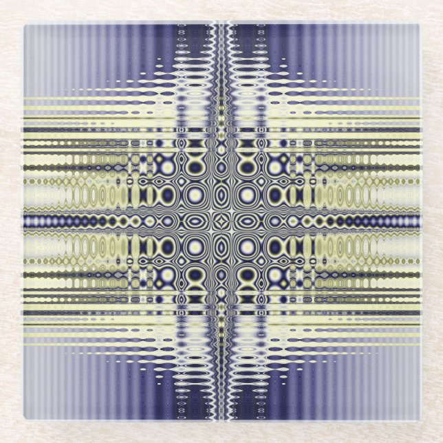 Optical Illusion Colourful Fractal Glass Coaster (Front)