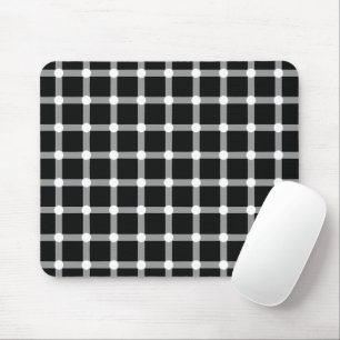 Optical Illusion Design Disappearing Black Dots Mouse Mat