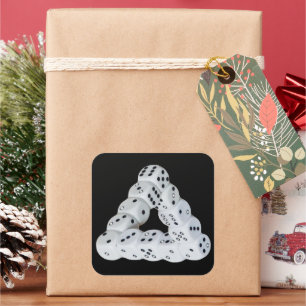 Optical illusion Dice Square Sticker