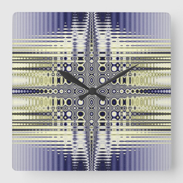 Optical Illusion Fractal Square Wall Clock (Front)