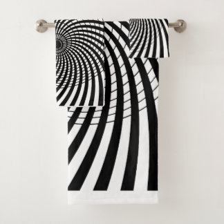 OPTICAL ILLUSION Geometric Art Hypnotic Designs Bath Towel Set