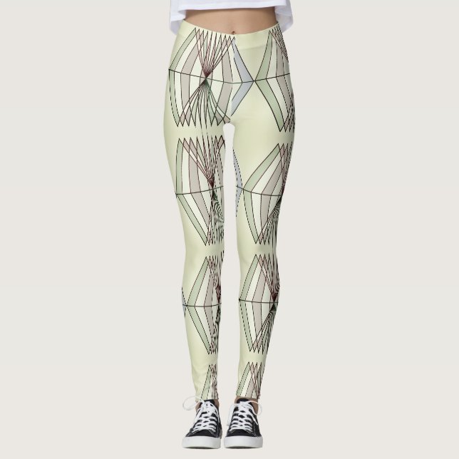 optical illusion geometric art pipes leggings (Front)