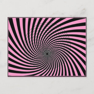 OPTICAL ILLUSION GRAPHIC PRINT IN PINK POSTCARD