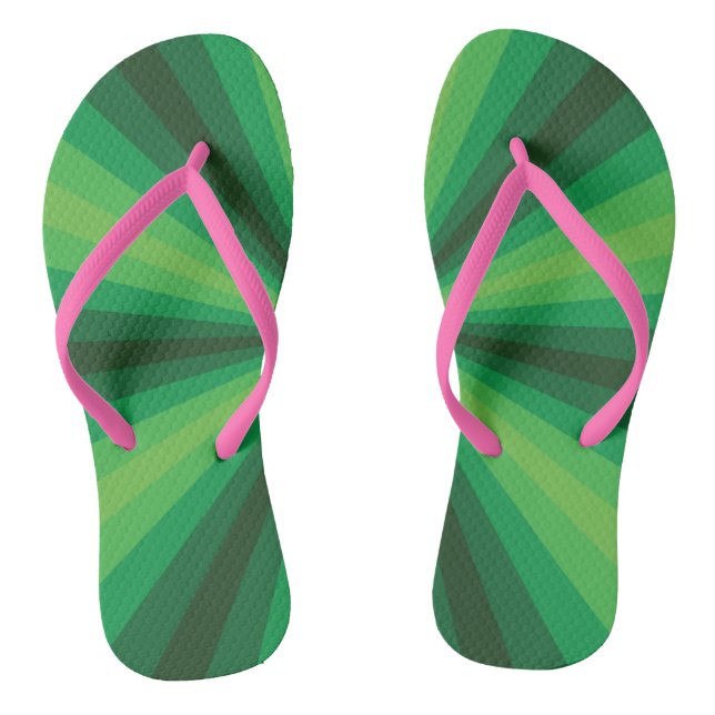 Optical Illusion Green Flip Flops (Footbed)
