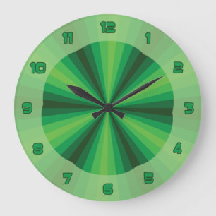 Optical Illusion Green Large Clock
