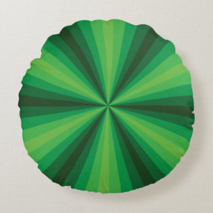 Optical Illusion Green Round Pillow