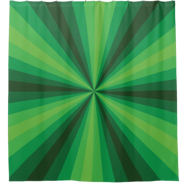 Optical Illusion Green Shower Curtain (Front)