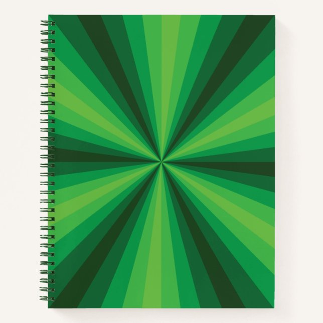 Optical Illusion Green Spiral Notebook (Front)