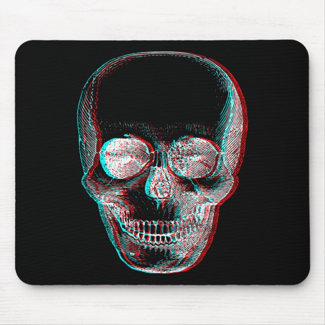 Optical Illusion Halloween Skeleton Skull  Mouse Mat (Front)