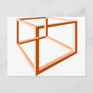 Optical Illusion Impossible Illusion 3d Geometry Postcard