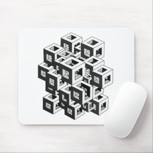 Optical Illusion Isometric Cube Pattern Graphic Mouse Mat