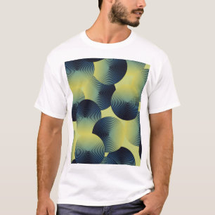 Optical illusion, linear circles, seamless pattern T-Shirt