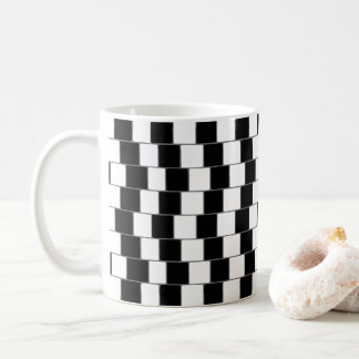 Optical Illusion Lines Squares Black Coffee Mug