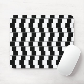 Optical Illusion Lines Squares Black Mouse Mat