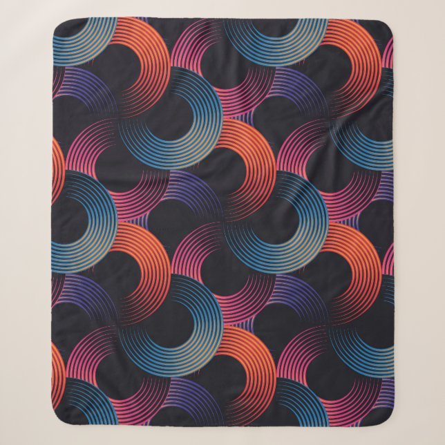 Optical illusion: metallic linear rings. sherpa blanket (Front)