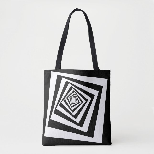 Optical Illusion Moving Tunnel Tote Bag (Front)