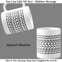 Optical Illusion Name Mug 114B Modern Hidden Text