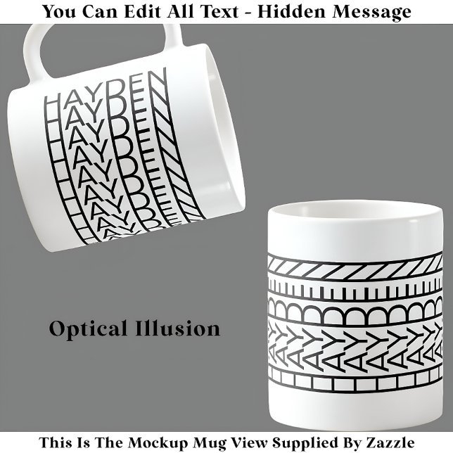 Optical Illusion Name Mug 114B Modern Hidden Text (Creator Uploaded)