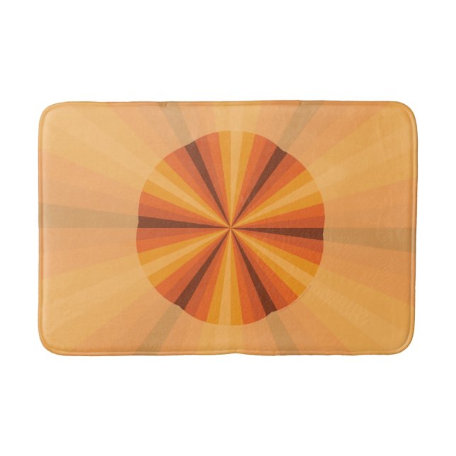 Optical Illusion Orange Bath Mat (Front)