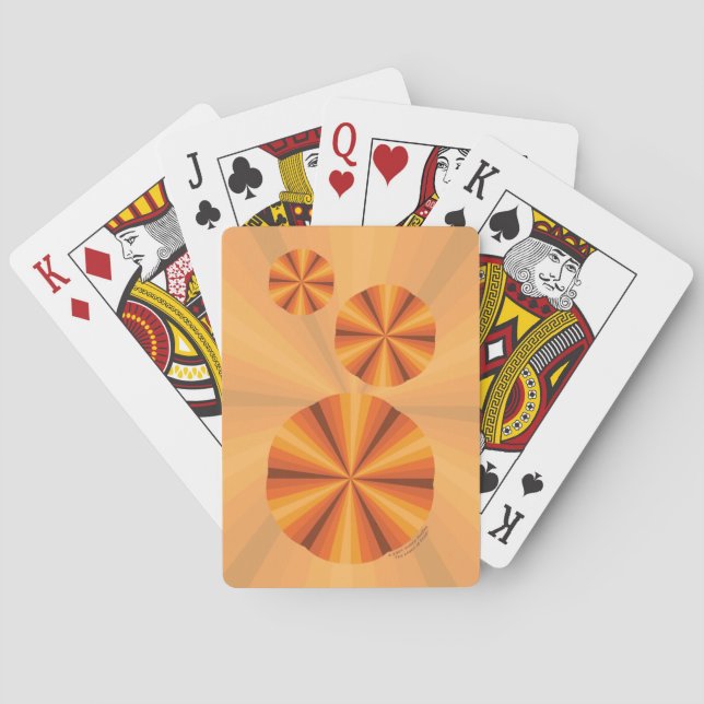 Optical Illusion Orange Classic Playing Cards (Back)