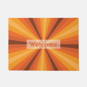 Optical Illusion Orange Doormat
