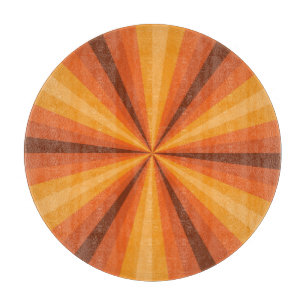 Optical Illusion Orange Glass Cutting Board