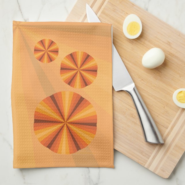 Optical Illusion Orange Hand Towel (Quarter Fold)